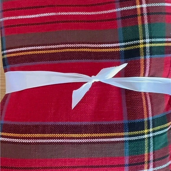 Pottery Barn Stewart Plaid Cotton Duvet Cover Red tartan KING - Picture 3 of 6
